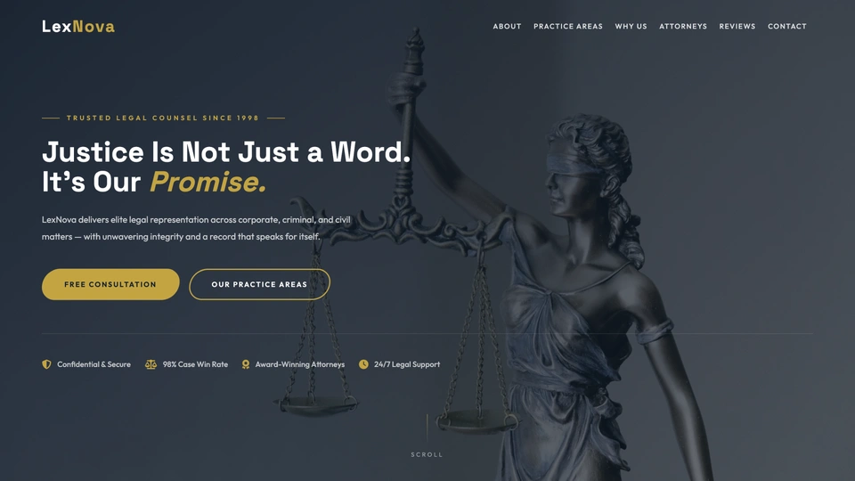 LexNova - Premium Law Firm Attorney HTML Template