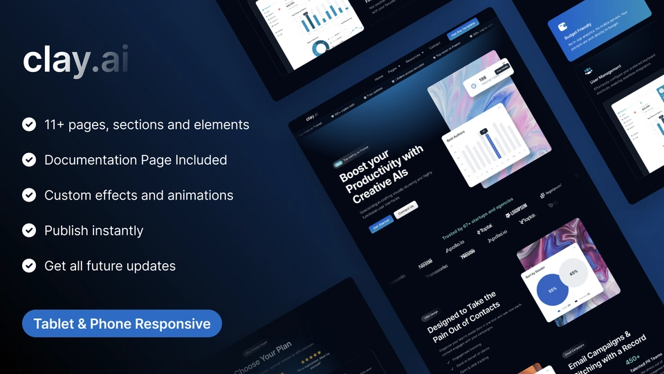 ClayAI - SaaS, AI & Startup Multipurpose Framer Template