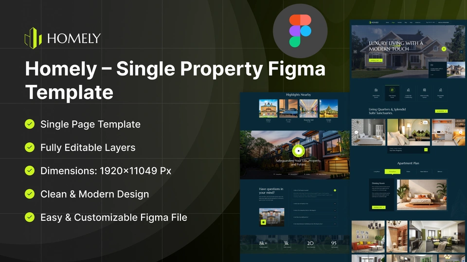 Homely - Single Property & Home Listing Figma Template