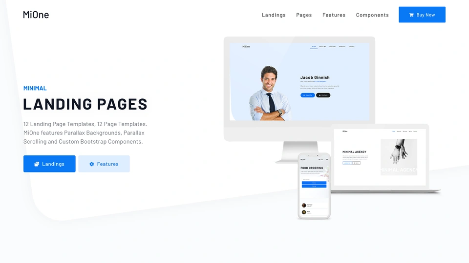 MiOne - Minimal Landing Page Template
