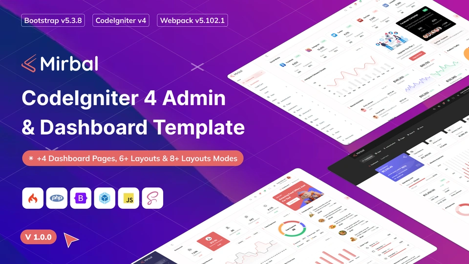 Mirbal - CodeIgniter Admin & Dashboard Template