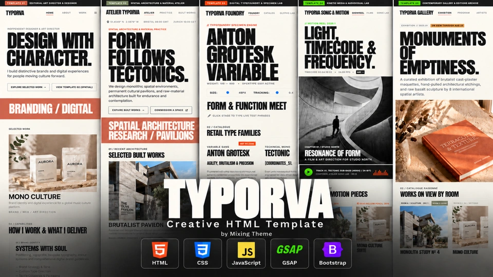 TYPORVA - Editorial Portfolio HTML Template
