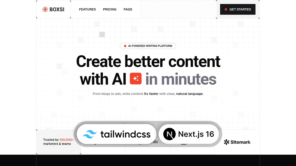 Boxsi - AI Agency Technology Next.js 16 & Tailwind CSS 4 Website Template
