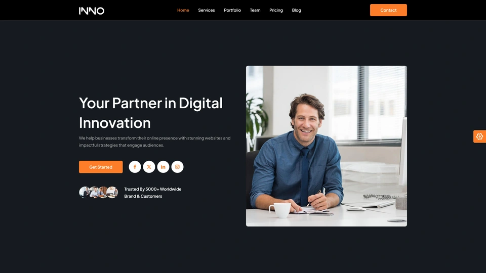 Inno - Startup Agency and SaaS Landing Page Template + LTR & RTL + Light & Dark