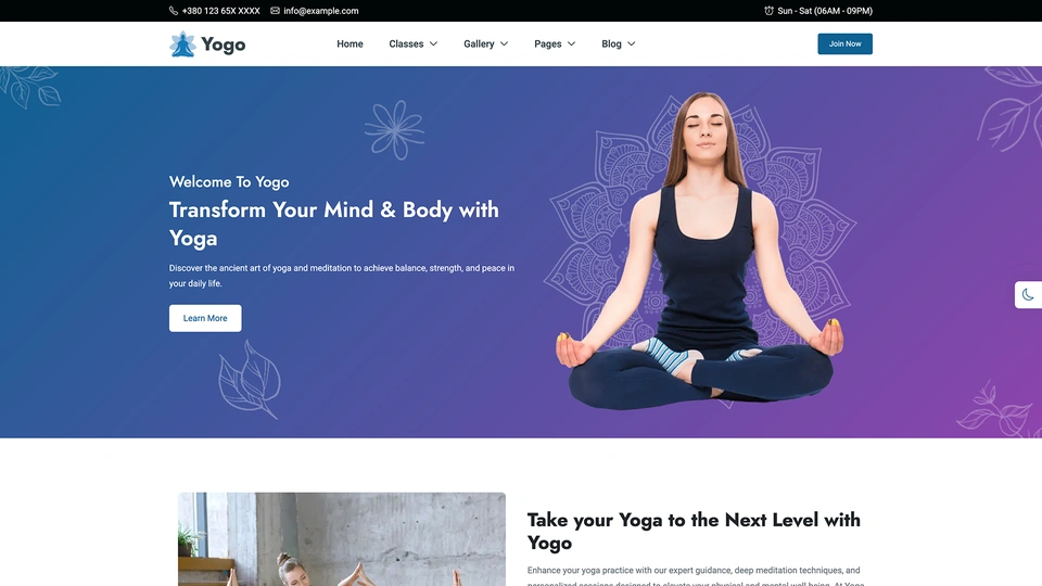 YogoFit - Responsive Yoga & Fitness Bootstrap 5 HTML Template