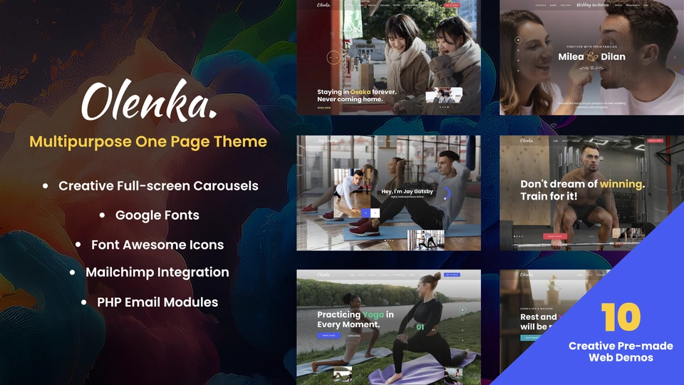 Olenka - Multipurpose One Page Template
