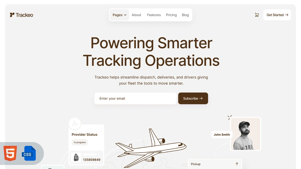 Trackeo - Fleet Tracking & Logistics SaaS HTML Template