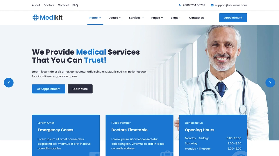 Medikit - Medical and Doctor HTML Template