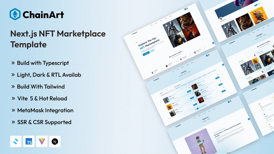ChainArt - Next.js & Tailwind CSS NFT Marketplace Template