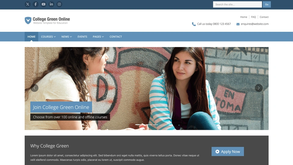 College Green - Bootstrap 5 Template For Higher Education