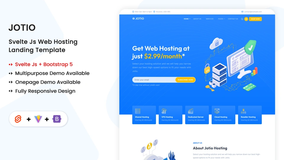 Jotio - Svelte Web Hosting & Web Server Multipurpose Template