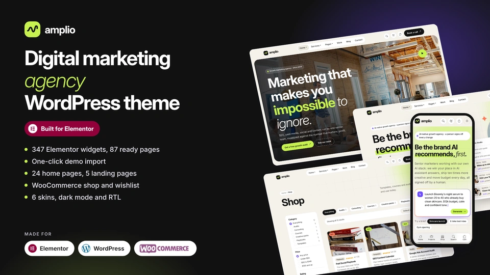 Amplio - Digital Marketing Agency WordPress Theme