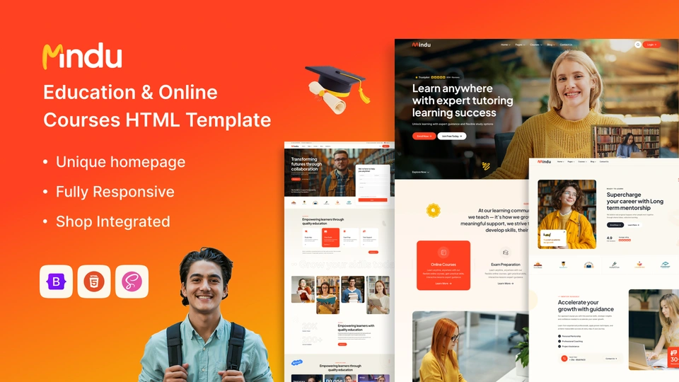 Mindu - College, School & Online Courses HTML Template