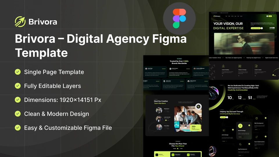 Brivora - Digital Agency & Brand Growth Figma Template