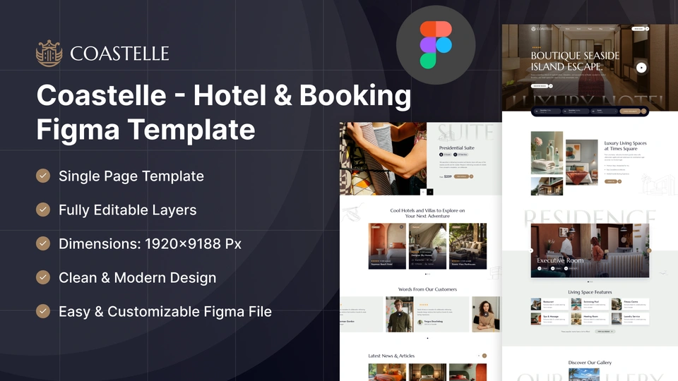 Coastelle - Hotel Booking & Resort Figma Template