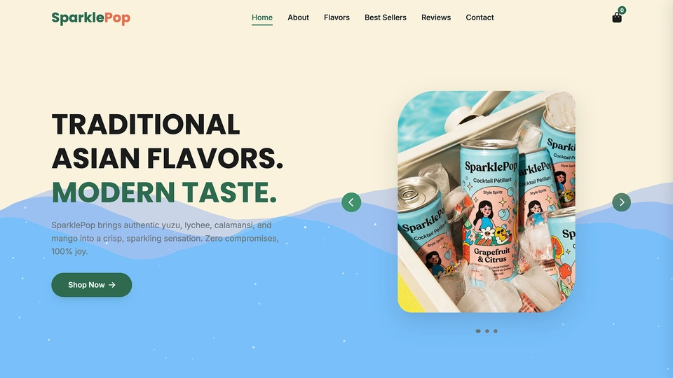 SparklePop - Beverage & Drink Store Landing Page Template