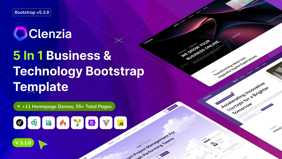 Clenzia - Multipurpose Business & Technology Template Bundle