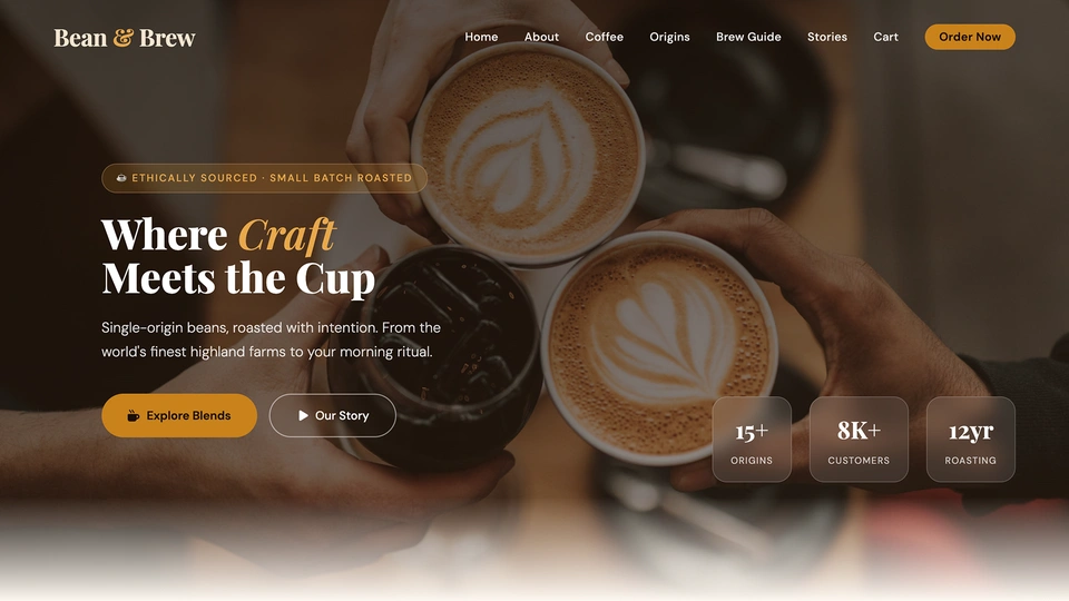 Bean and Brew - Coffee Shop Cafe and Barista HTML5 Template
