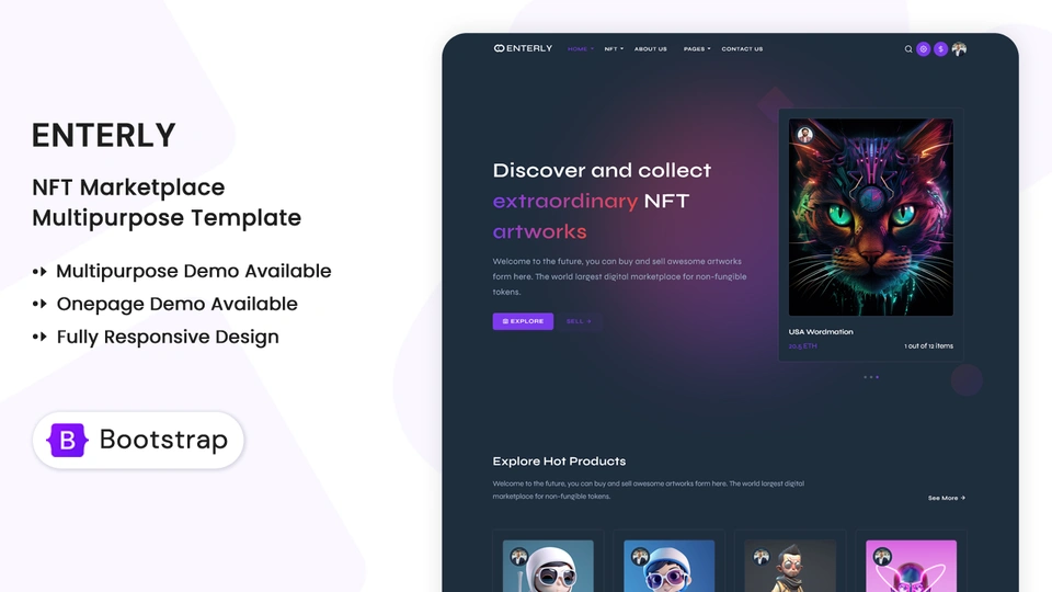 Enterly - NFT Marketplace HTML Template