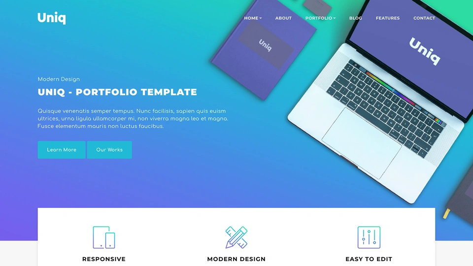 Uniq - Clean and Modern Portfolio Template