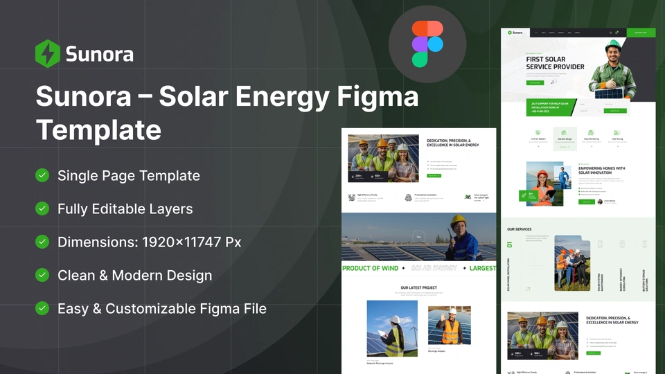 Sunora - Solar Energy & Panel Installation Figma Template