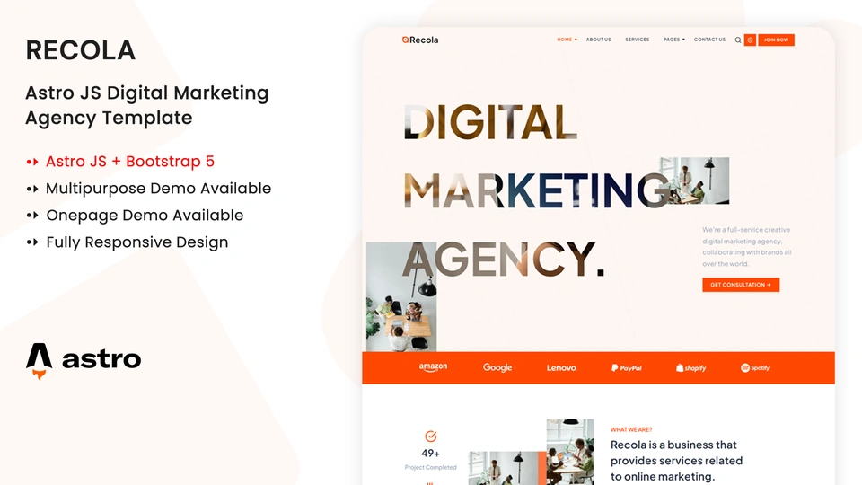 Recola - Astro Multipurpose Digital Marketing Agency Template