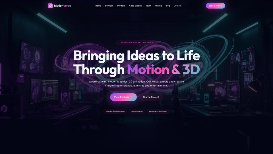 MotionVerse - Motion Graphics Animation and Creative Agency HTML Template