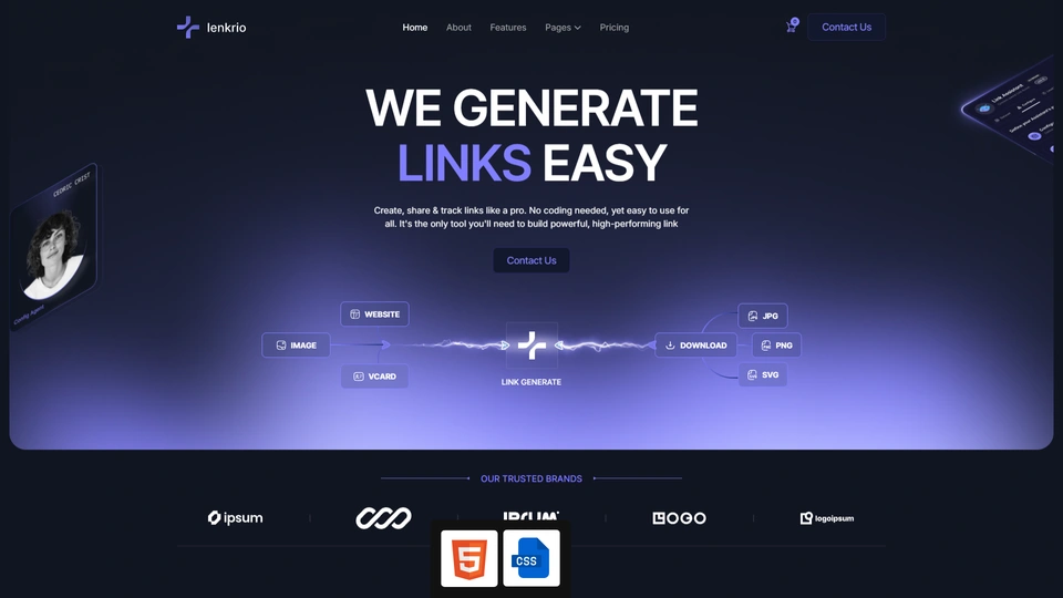 Lenkrio - SaaS & Link Management HTML Template
