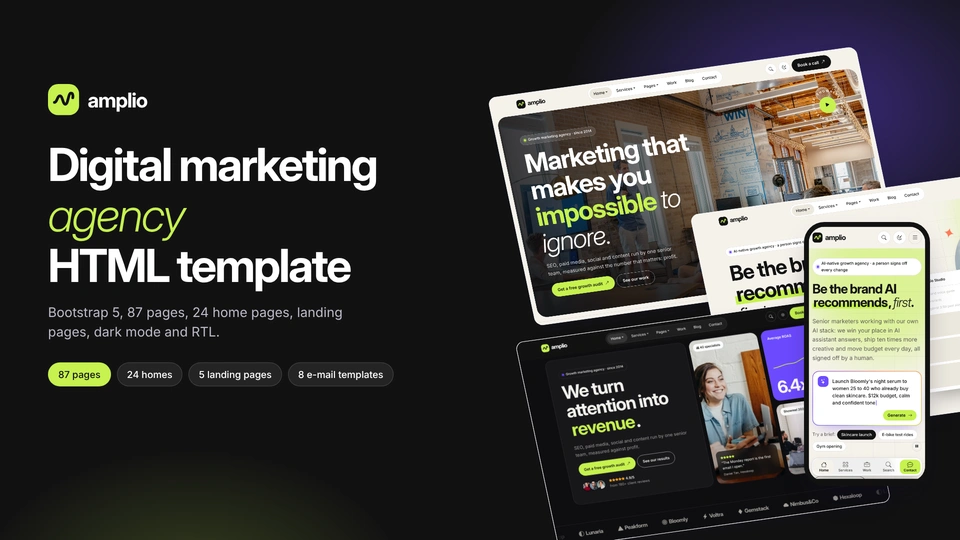 Amplio - Digital Marketing Agency HTML Template