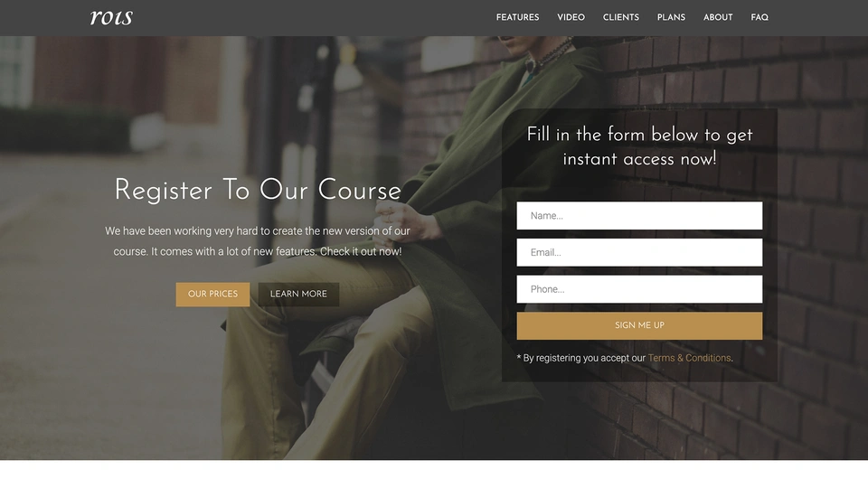 Rois - 20+ Bootstrap Landing Pages