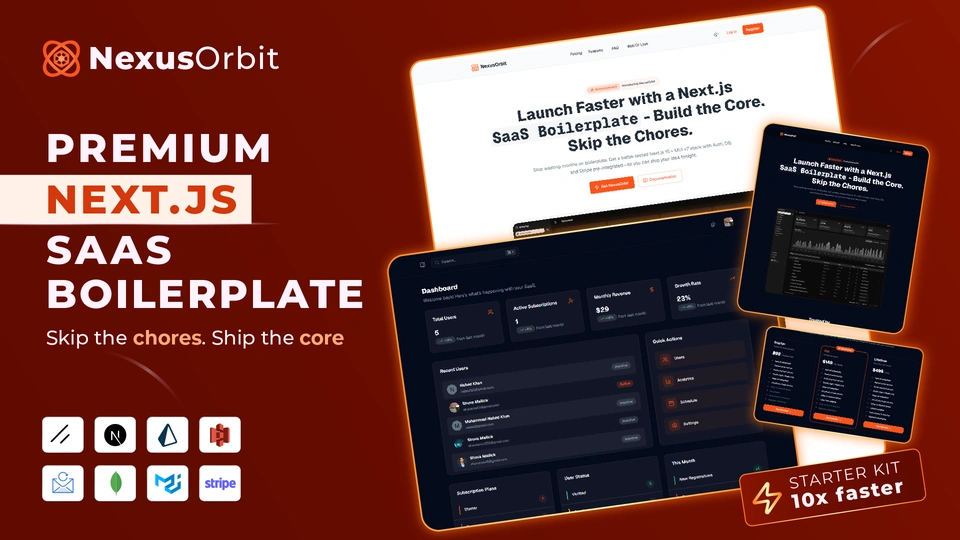 NexusOrbit - Next.js SaaS Boilerplate with Material UI 7, Stripe & Prisma