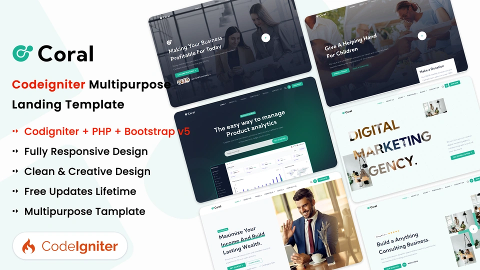 Coral - CodeIgniter Multipurpose Landing Template