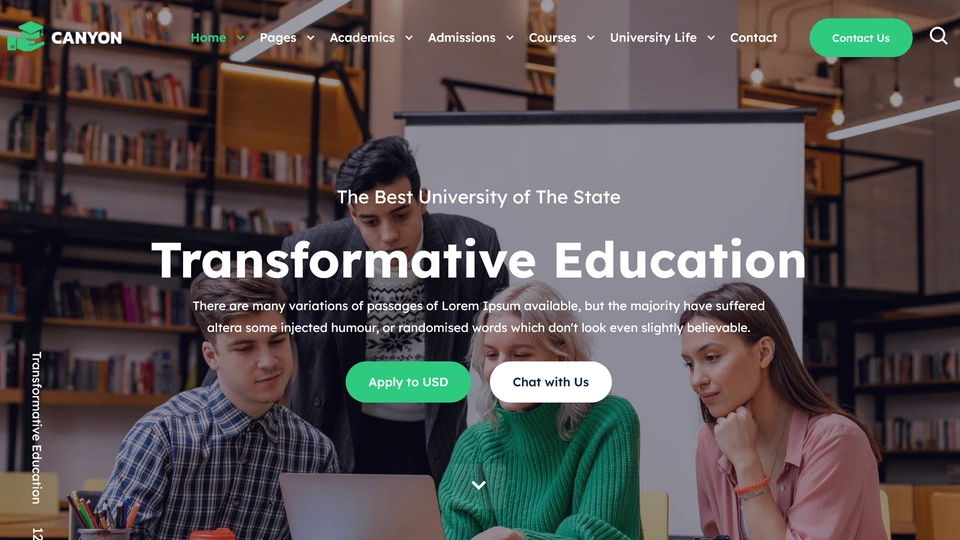 Canyon - College University Education HTML Template