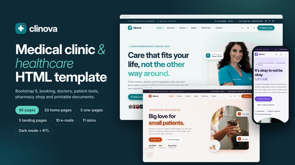 Clinova - Medical Clinic & Healthcare HTML Template