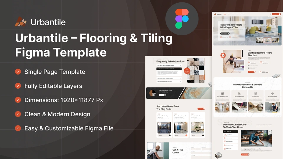 Urbantile - Flooring & Tile Installation Figma Template