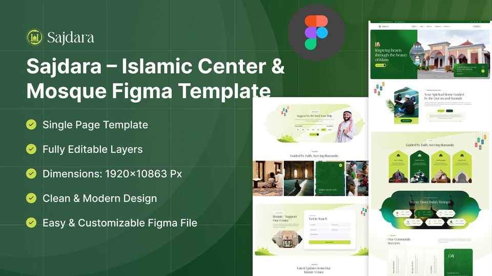 Sajdara - Islamic Center & Community Figma Template