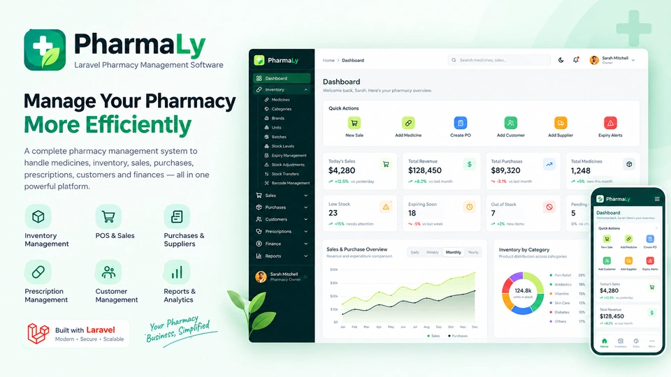 PharmaLy - Laravel Pharmacy Management Software