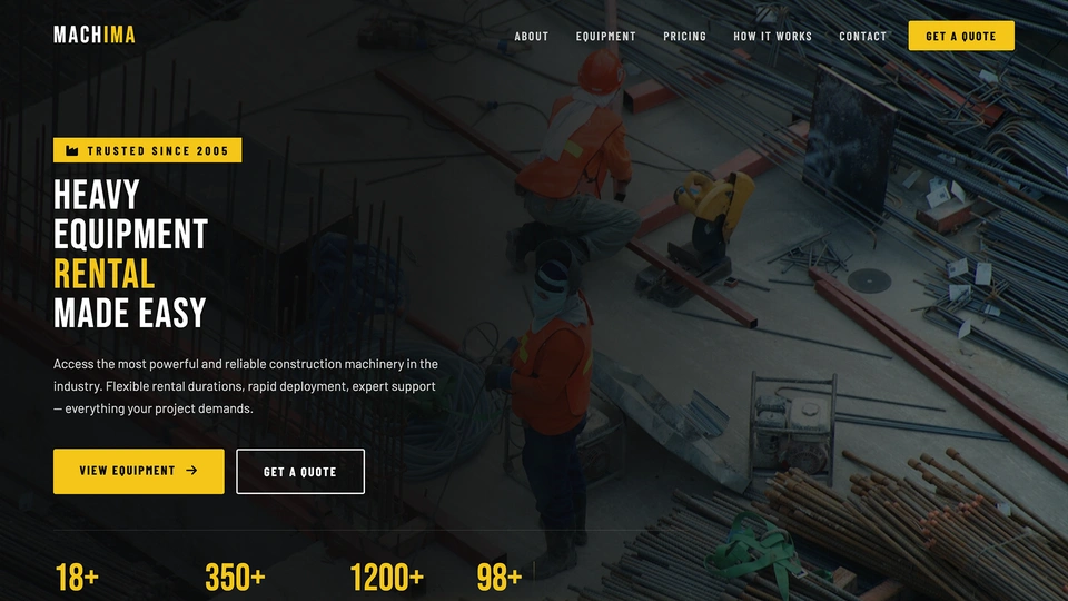 Machima - Heavy Equipment Rental and Construction Machinery HTML Template