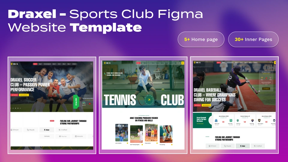 Draxel - Sports Club Figma Website Template