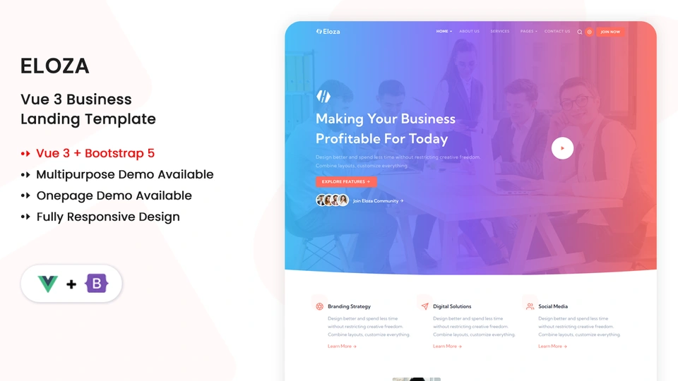 Eloza - Vue.js Multipurpose Business & Corporate Template