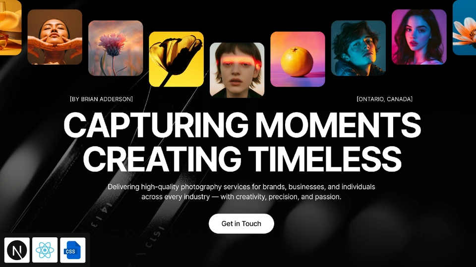 Golden Flash - Next.js 16 Photography and Creative Studio Template