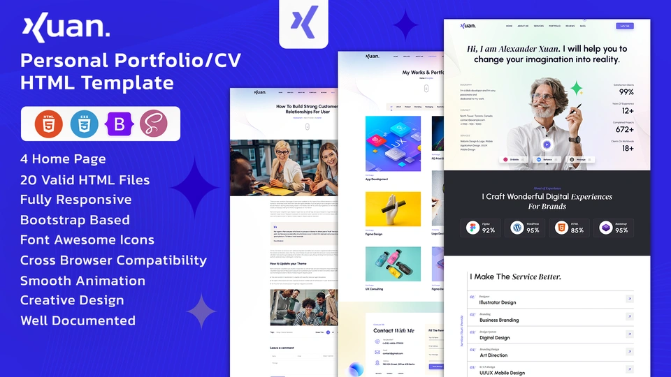 Xuan - Personal Portfolio/CV HTML Template