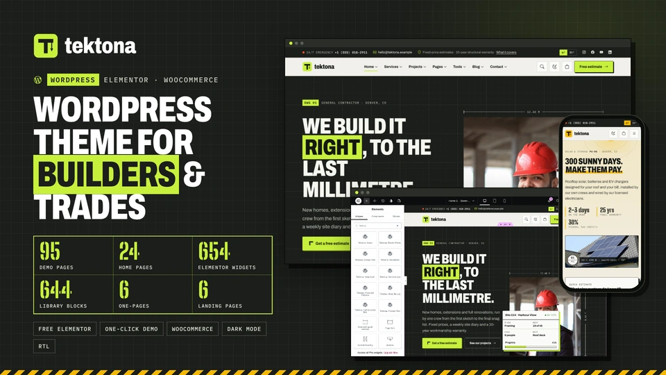 Tektona - Construction & Renovation WordPress Theme