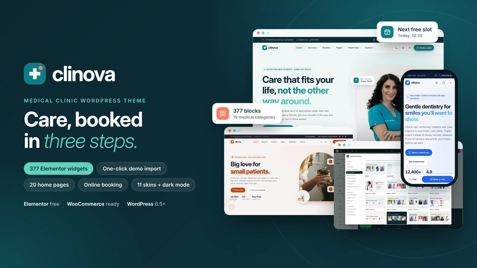Clinova - Medical Clinic & Healthcare WordPress Theme