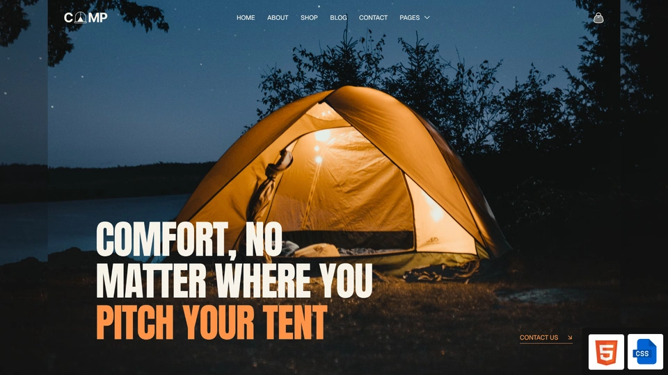 Camp - Outdoor Gear Shop & Camping Trips HTML eCommerce Template