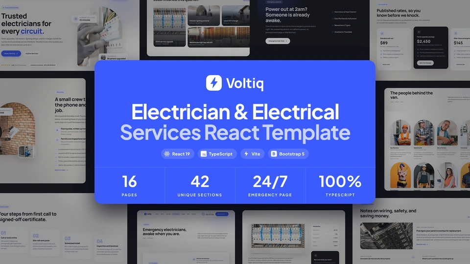 Voltiq - Electrician & Electrical Services React Template