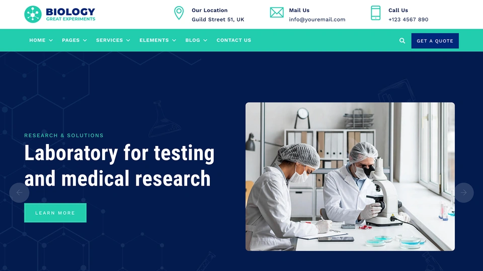 BiologyPro - Laboratory and Research Template