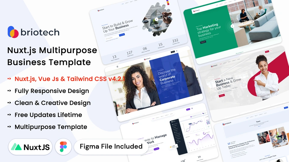 BrioTech - Nuxt Multipurpose Business Website Template