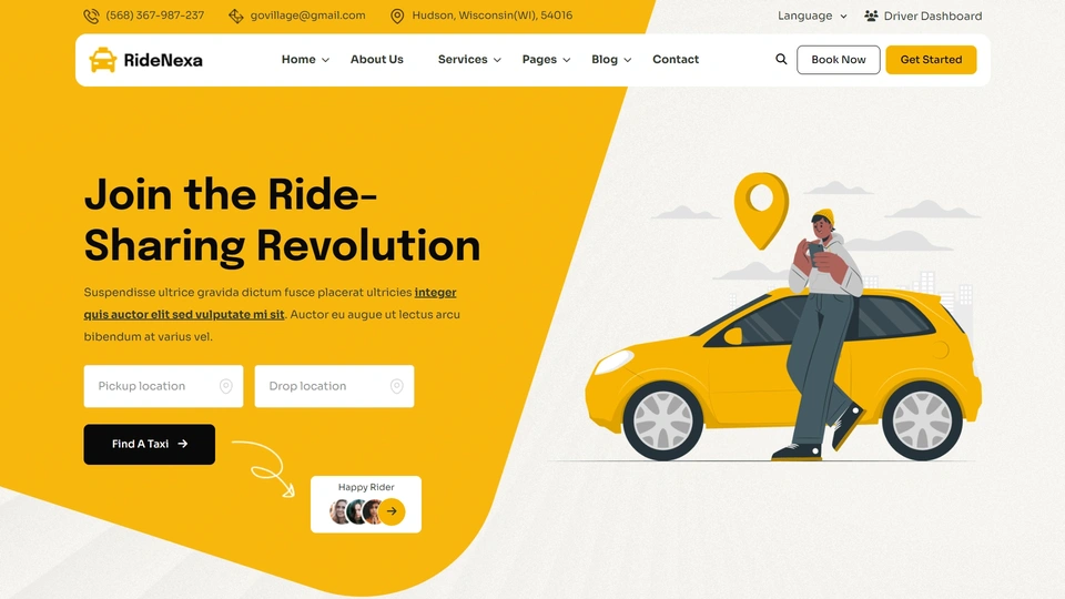 RideNexa - Ride Sharing Taxi Figma Template