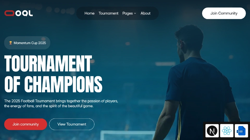 Goal - Next.js 16 Football Tournament and Sports Streaming Template